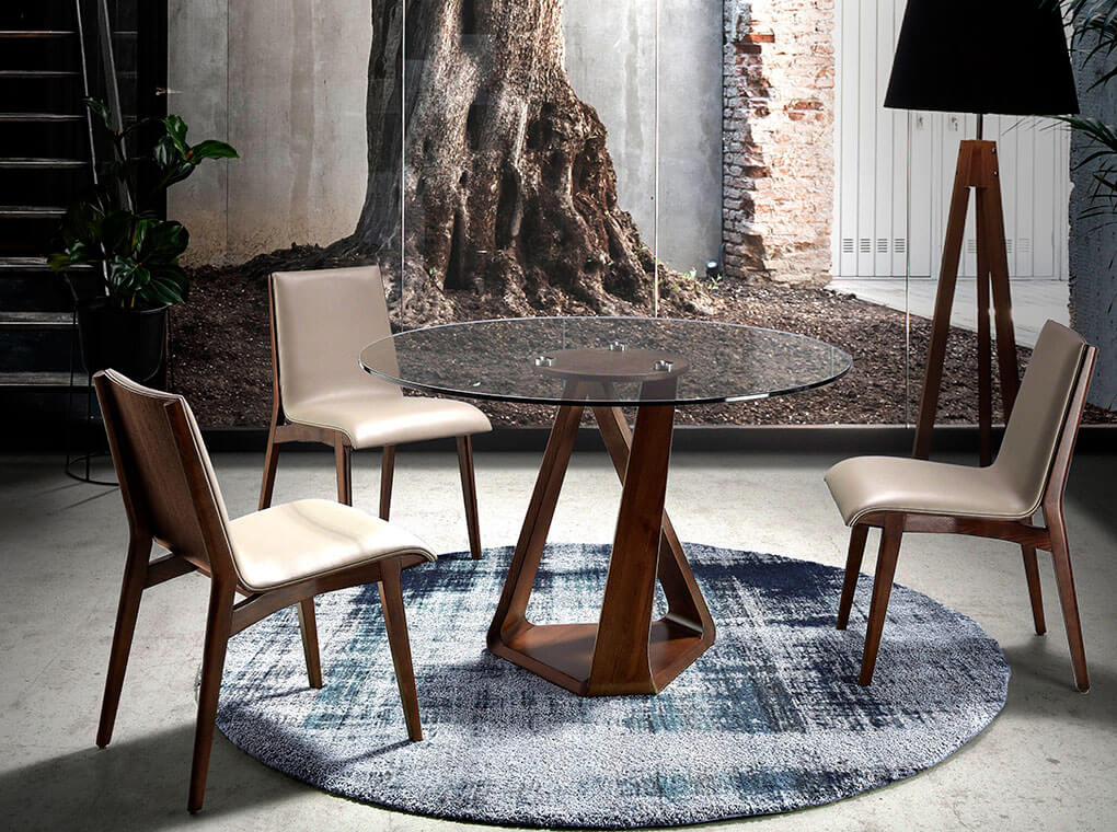 Scaun de Masa Tapitat cu Piele Ecologica Mink Angel Cerda