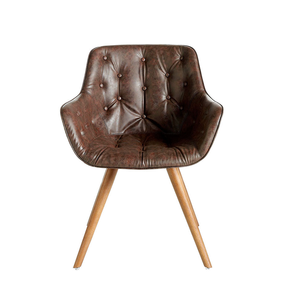 Scaun Tapitat cu Piele Ecologica Maro Angel Cerda