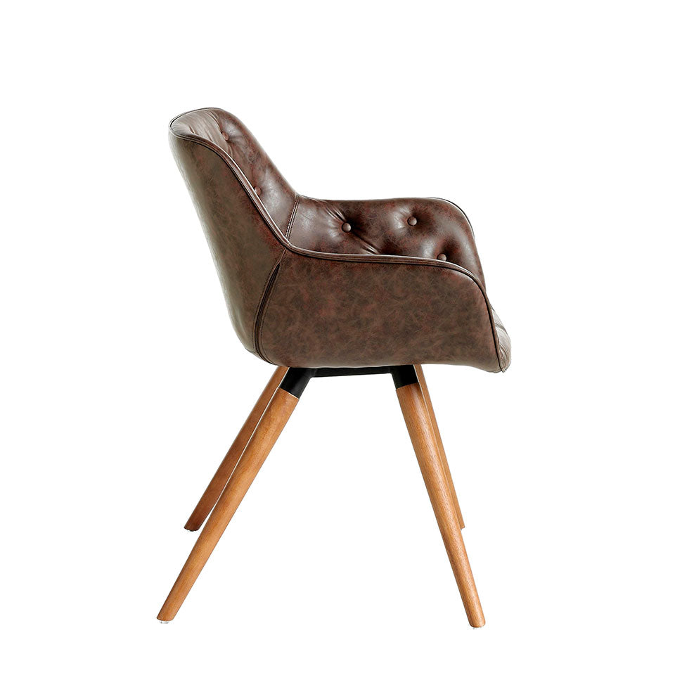 Scaun Tapitat cu Piele Ecologica Maro Angel Cerda