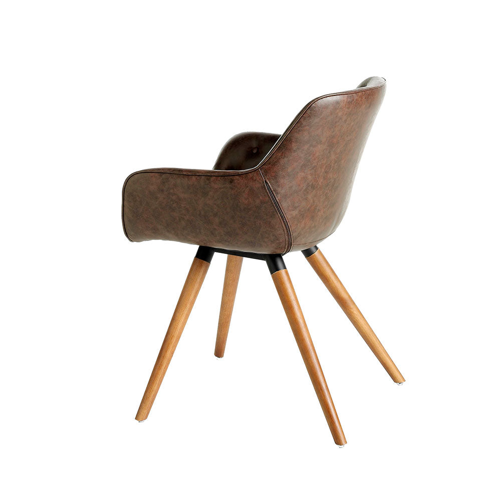 Scaun Tapitat cu Piele Ecologica Maro Angel Cerda