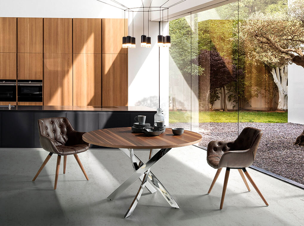 Scaun Tapitat cu Piele Ecologica Maro Angel Cerda