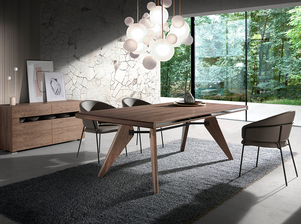 Scaun pentru Masa de Dining Tapitat in Piele Mink cu Picioare din Otel Negru Angel Cerda