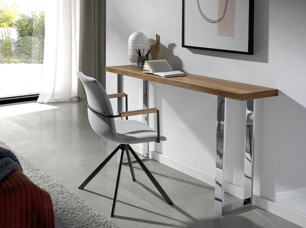 Scaun Rotativ Tapitat cu Material Textil Gri Angel Cerda