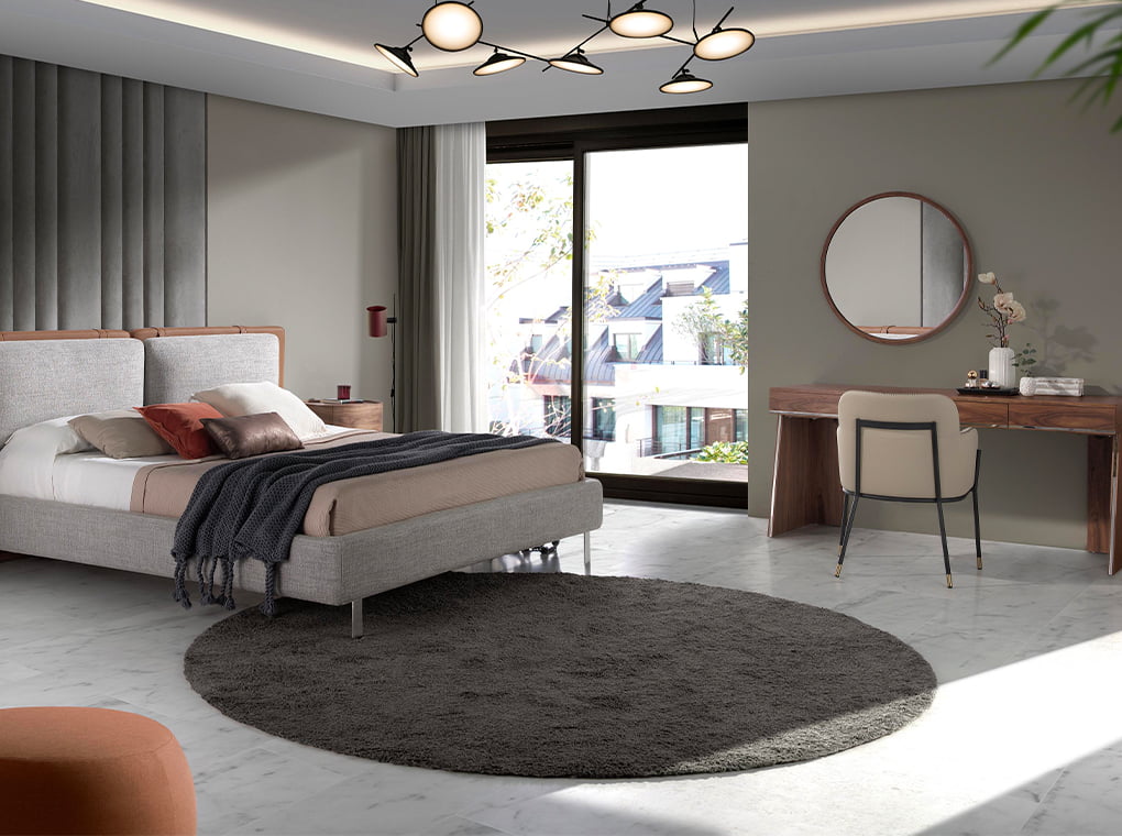 Scaun de Dining Tapitat in Piele Ecologica cu Picioare din Otel Negru Angel Cerda