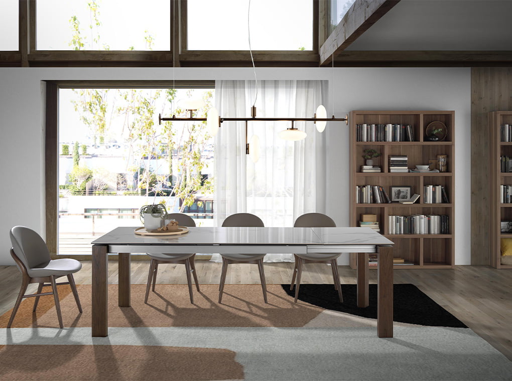 Scaun de Dining Tapitat cu Eco-Piele si Cadru din Lemn de Nuc Angel Cerda