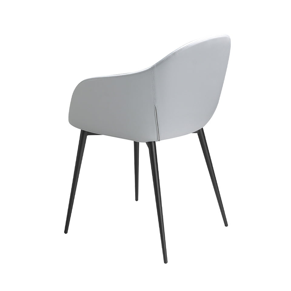 Scaun tapitat cu material textil si eco-piele cu picioare din otel negru Angel Cerda