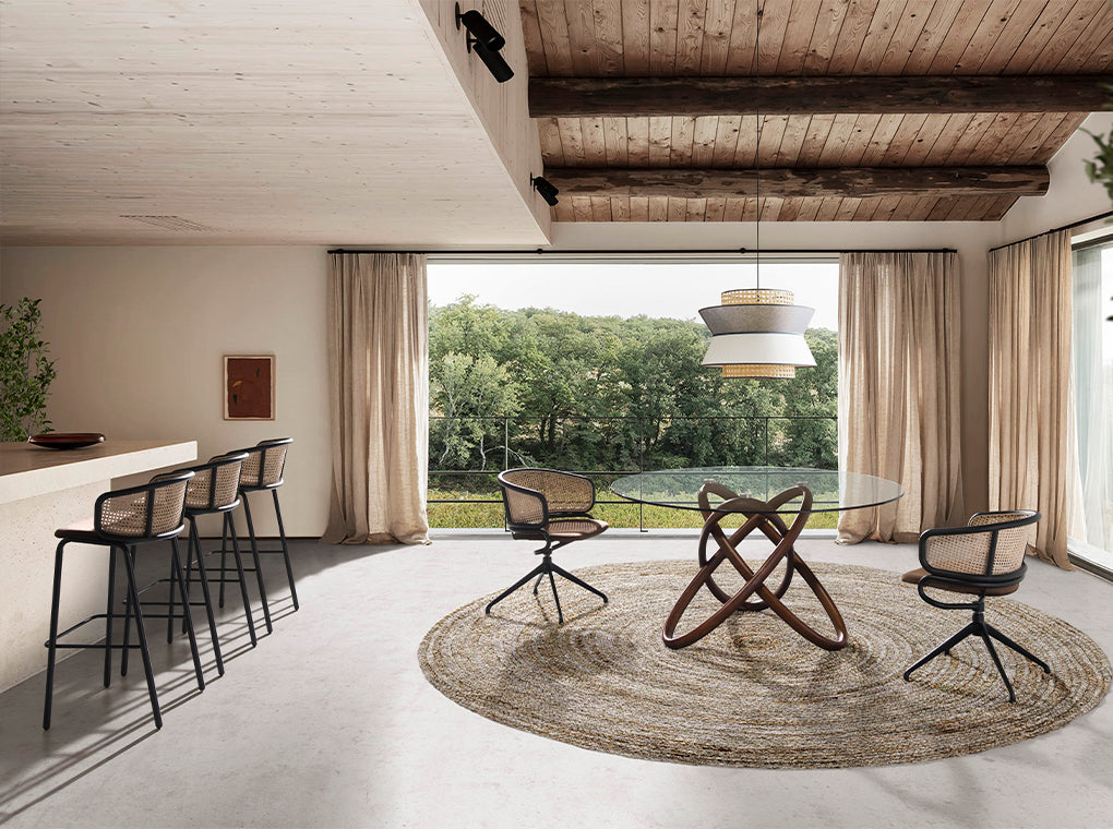 Scaun Bar din Catifea Maro si Rachita cu Picioare din Otel Angel Cerda