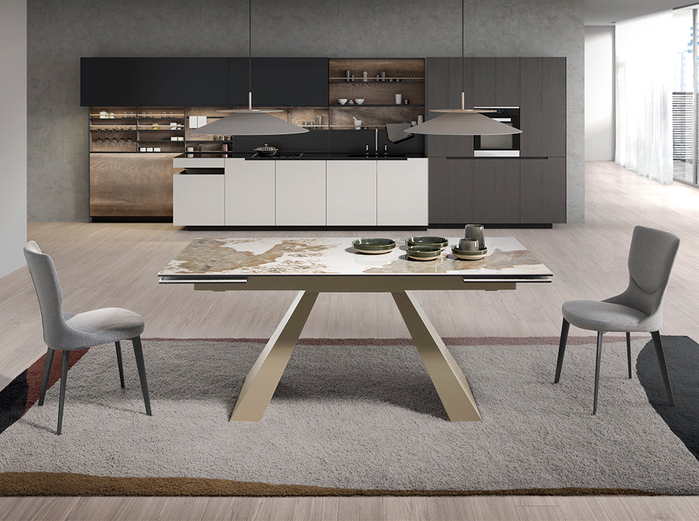 Scaun din Stofa Gri cu Picioare din Otel Angel Cerda