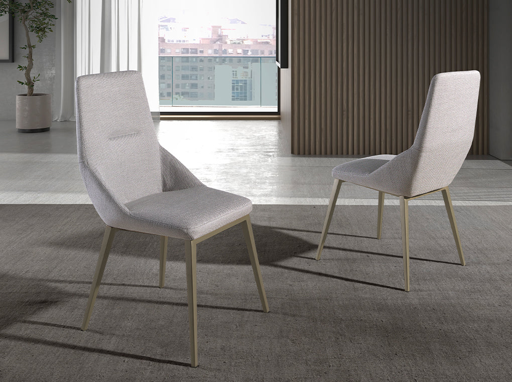 Scaun Tapitat in Material Gri Deschis Angel Cerda