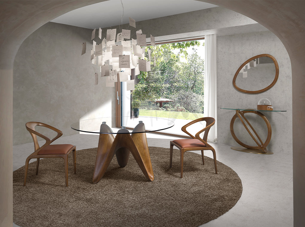 Scaun din Piele Ecologica si Lemn Nuc Angel Cerda