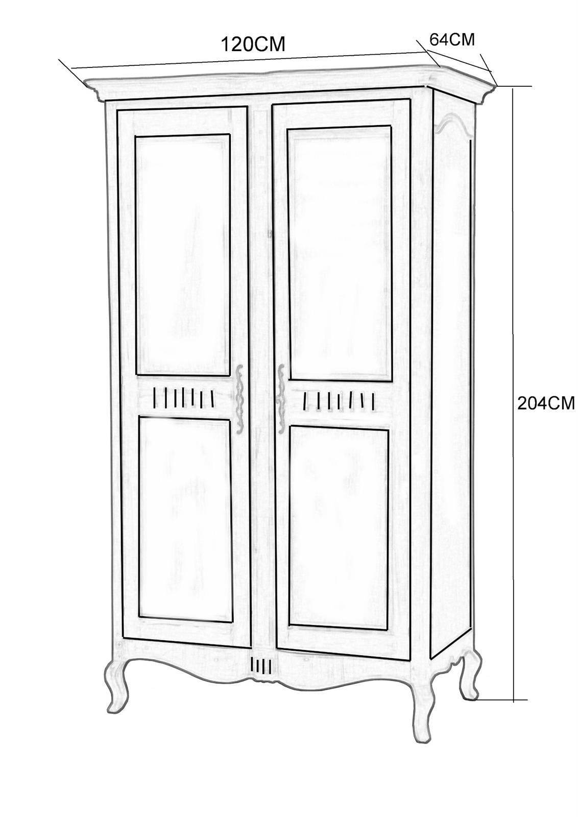 Dulap Provence cu Picioare Sculptate si Manere Bronz Livin Hill