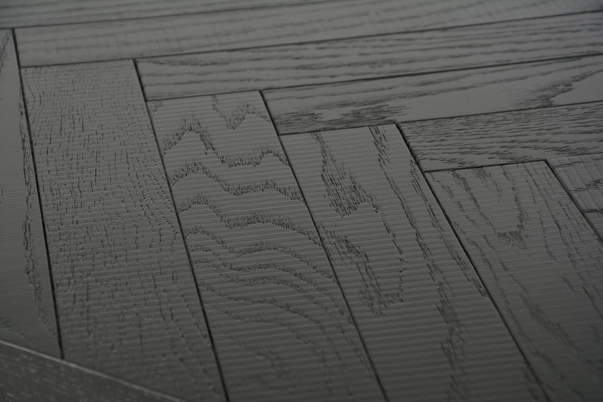 Masa Dining Negru Patinat din Stejar Masiv Livin Hill