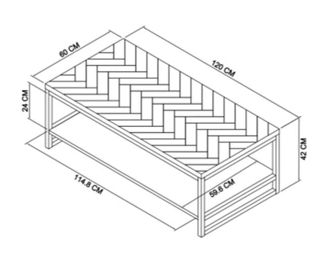 Masa de Cafea din Stejar cu Suport Metalic Livin Hill
