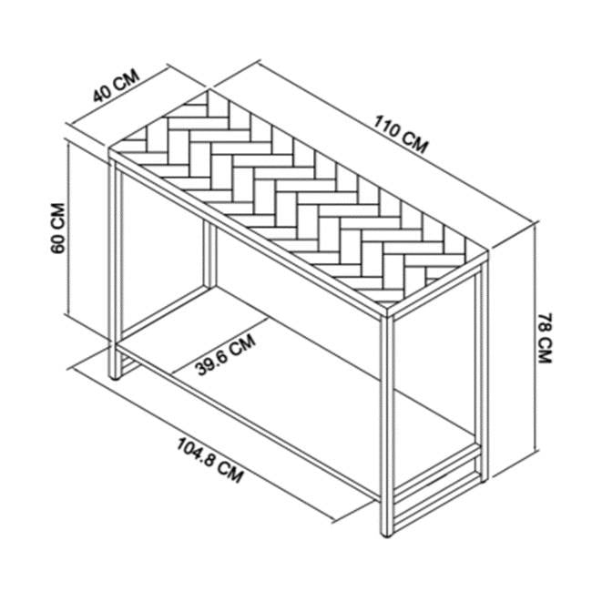 Consola din lemn de Fag cu Suport Metalic Livin Hill