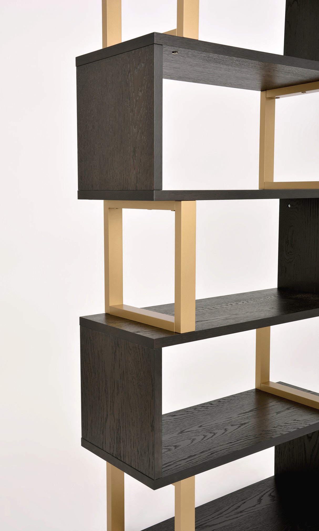 Biblioteca Moderna din Lemn de Fag cu Elemente Aurii Livin Hill