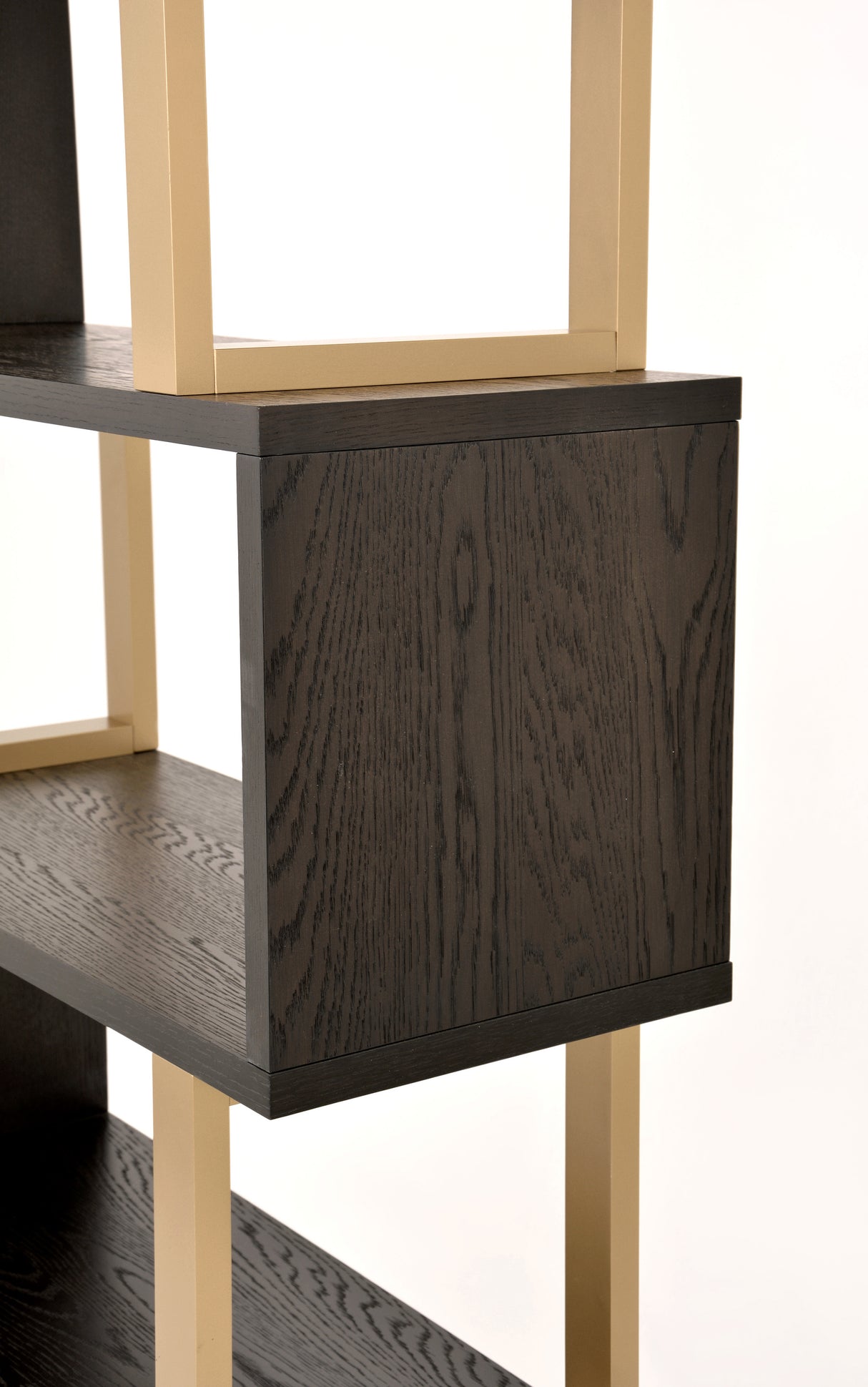 Biblioteca Moderna din Lemn de Fag cu Elemente Aurii Livin Hill