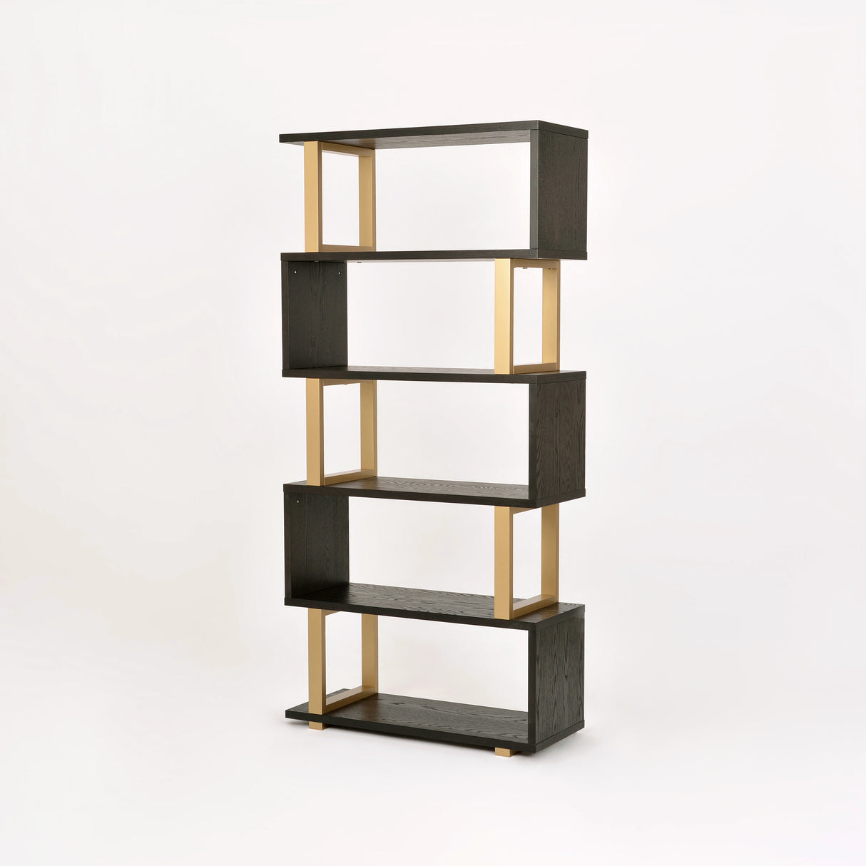 Biblioteca Moderna din Lemn de Fag cu Elemente Aurii Livin Hill