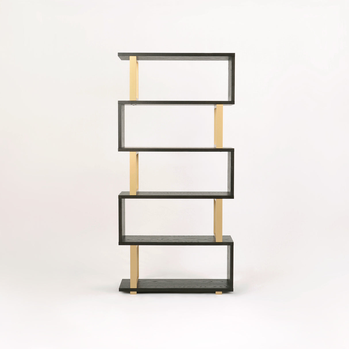 Biblioteca Moderna din Lemn de Fag cu Elemente Aurii Livin Hill