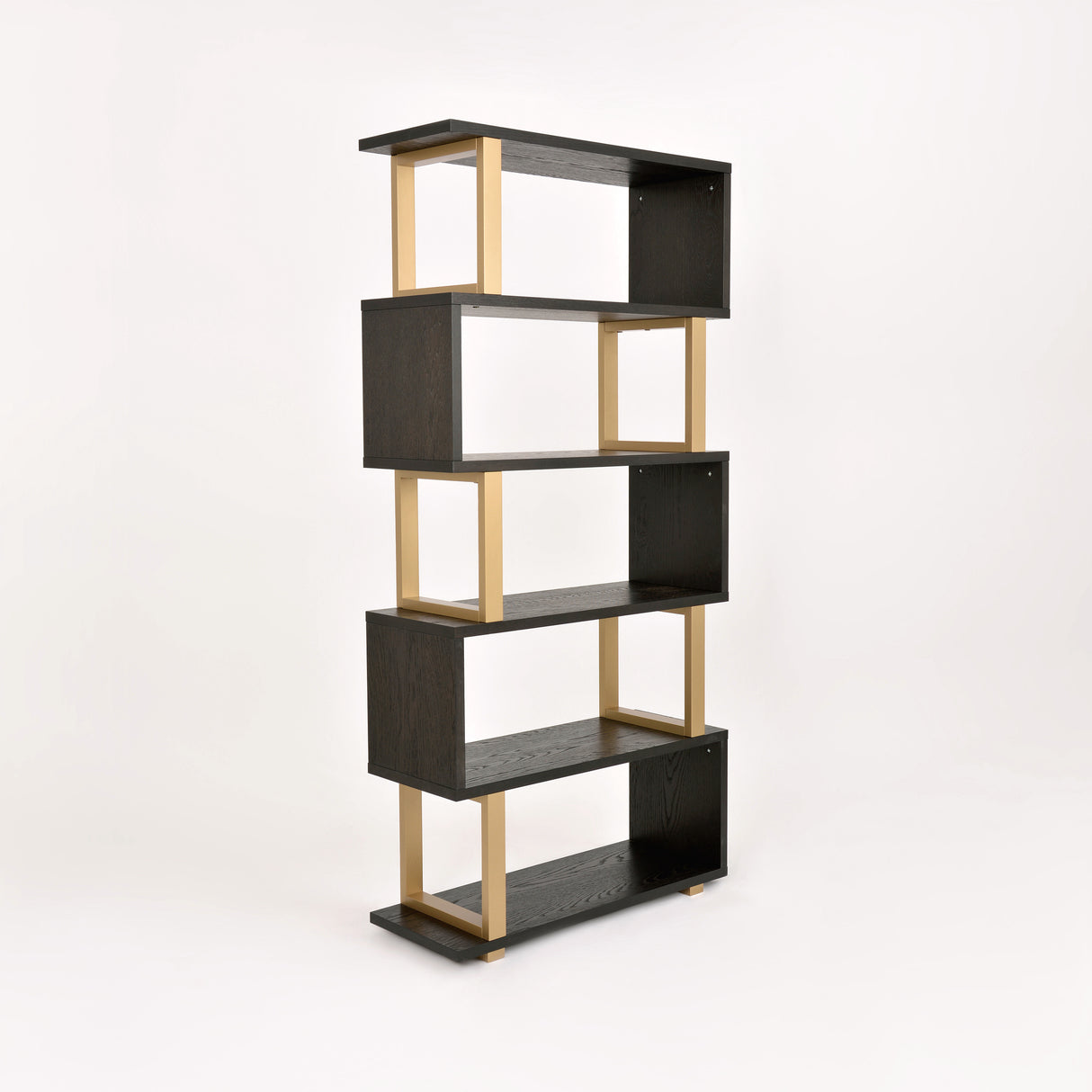 Biblioteca Moderna din Lemn de Fag cu Elemente Aurii Livin Hill