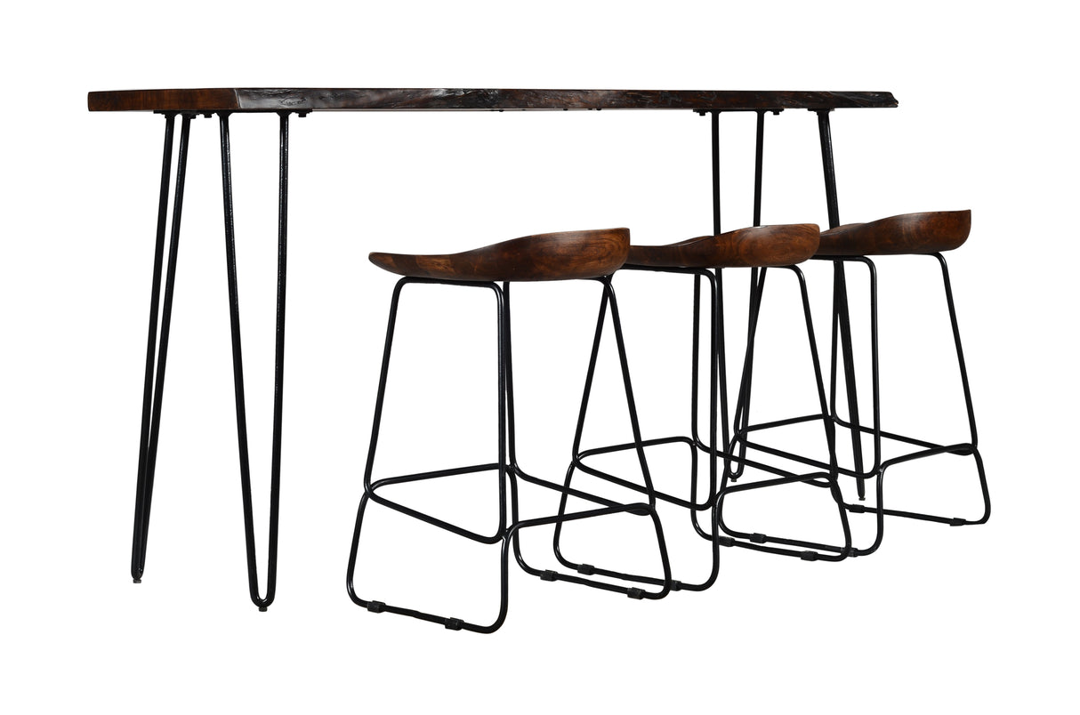 Scaun de Bar Industrial din Lemn de Acacia si Otel Livin Hill