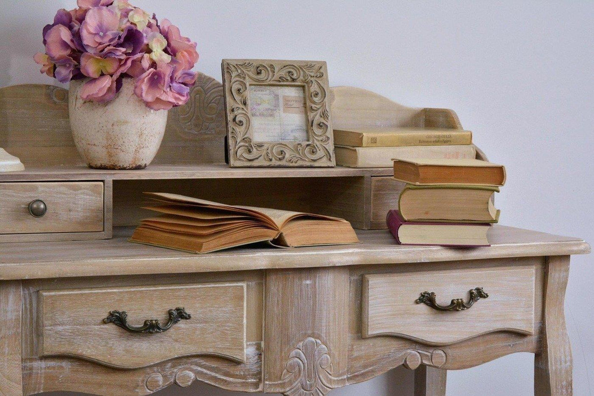 Masa de Machiaj din Lemn de Paulownia cu Picioare Sculptate Livin Hill