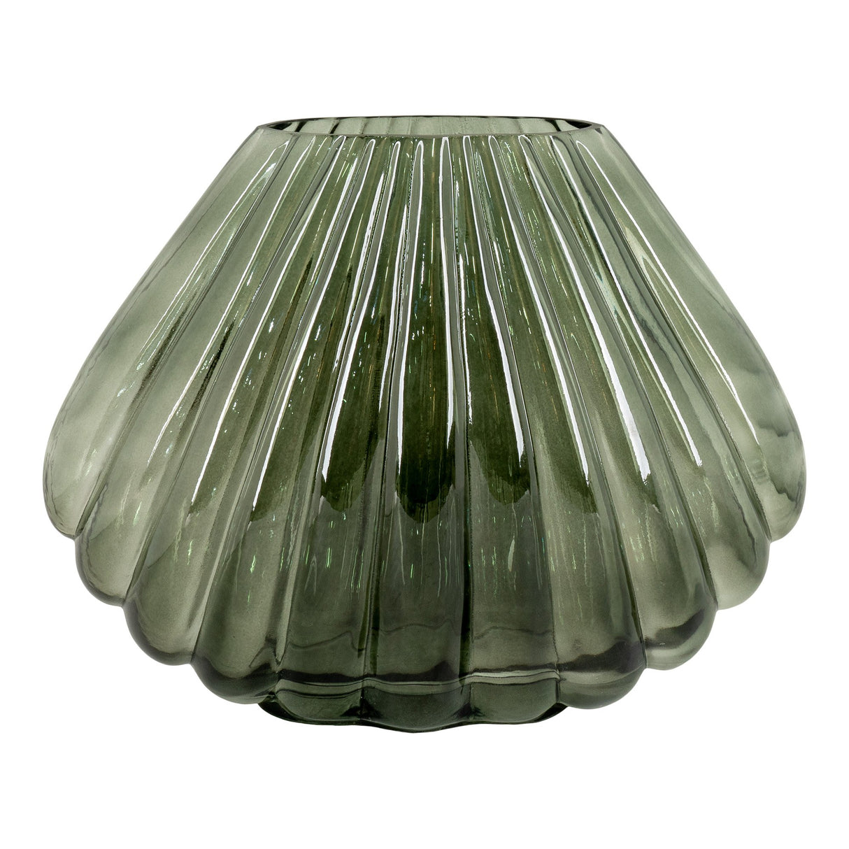 Vas sticla suflata manual verde 29x11.5x22 cm House Nordic