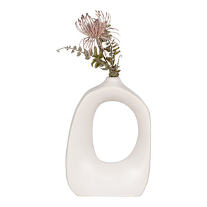Vaza ceramica organica alba 19x9x28,5 cm House Nordic