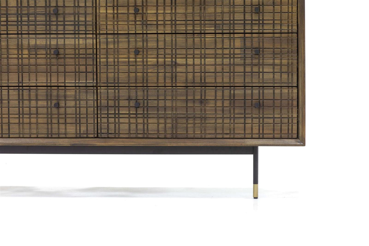 Comoda Retro din Lemn de Acacia Exotica cu Picioare Metalice Livin Hill