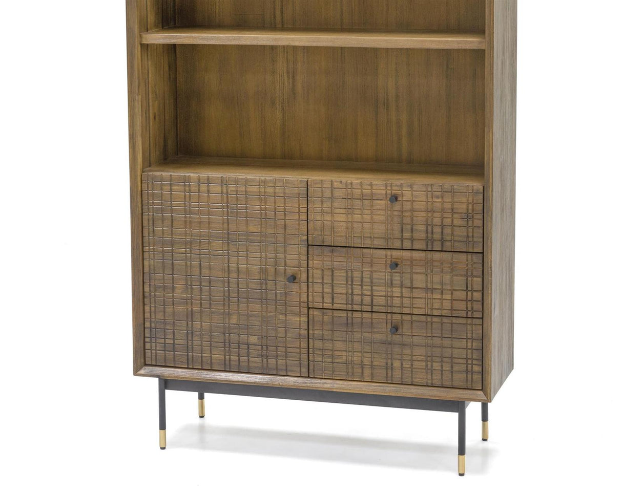 Biblioteca Retro din Lemn de Acacia cu Picioare Metalice Livin Hill