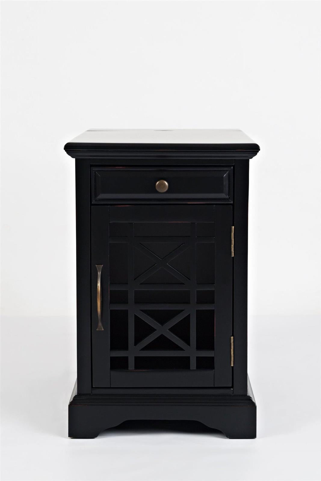 Noptiera din Lemn de Acacia cu Usi Ornamentale Livin Hill