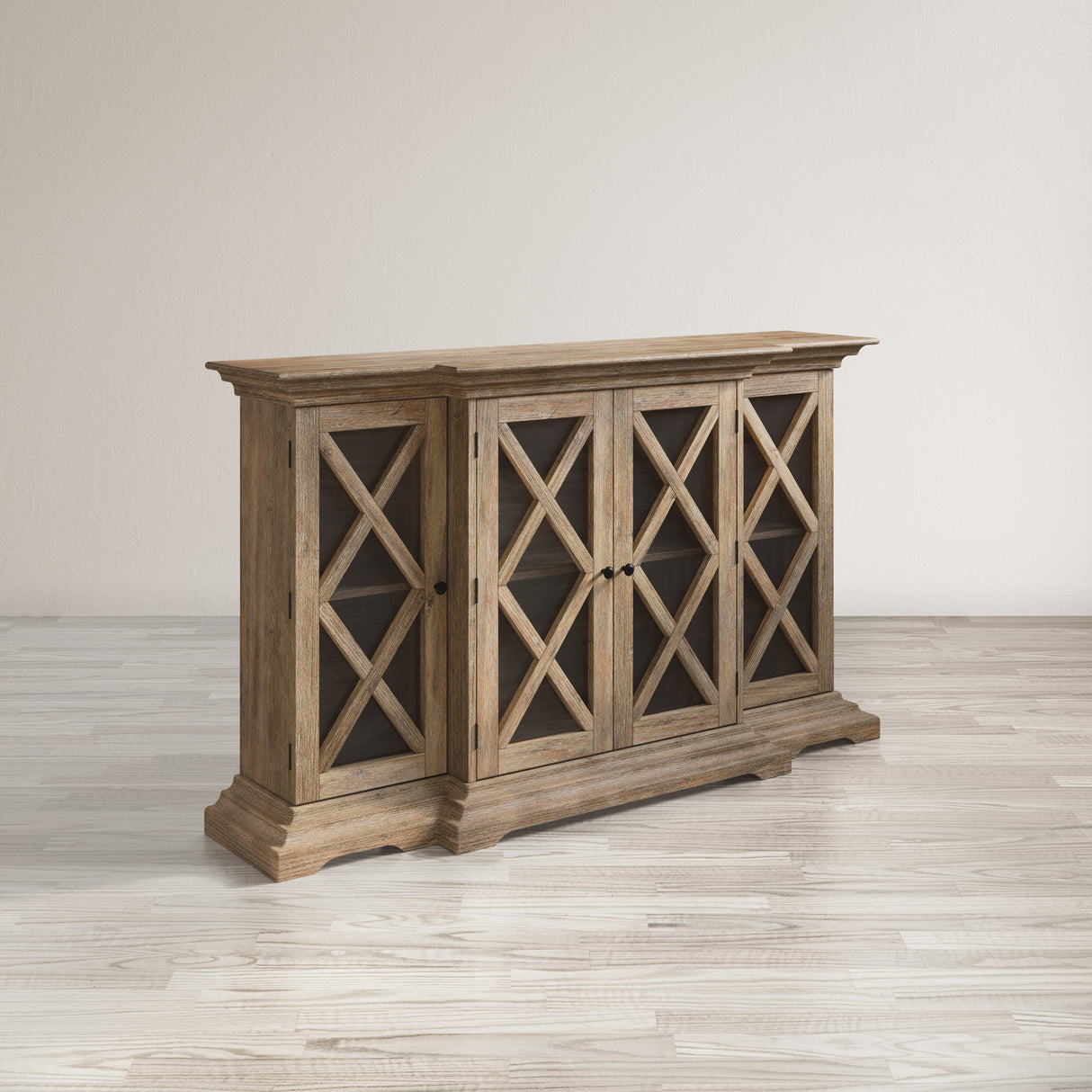 Comoda Hampton din Lemn de Acacia cu Fronturi din Sticla Livin Hill