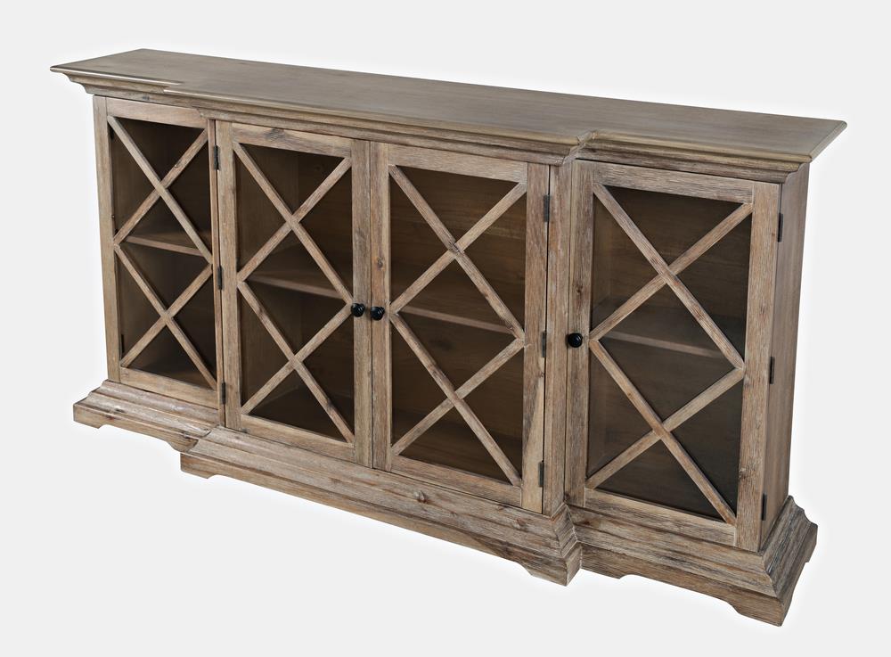 Comoda Hampton din Lemn de Acacia cu Fronturi din Sticla Livin Hill