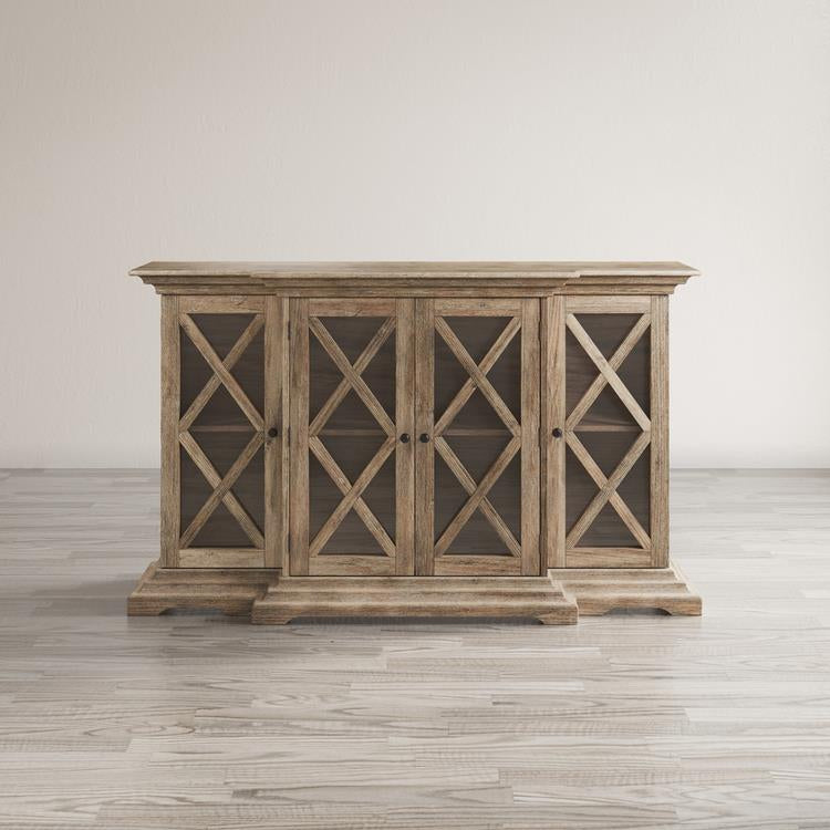 Comoda Hampton din Lemn de Acacia cu Fronturi din Sticla Livin Hill