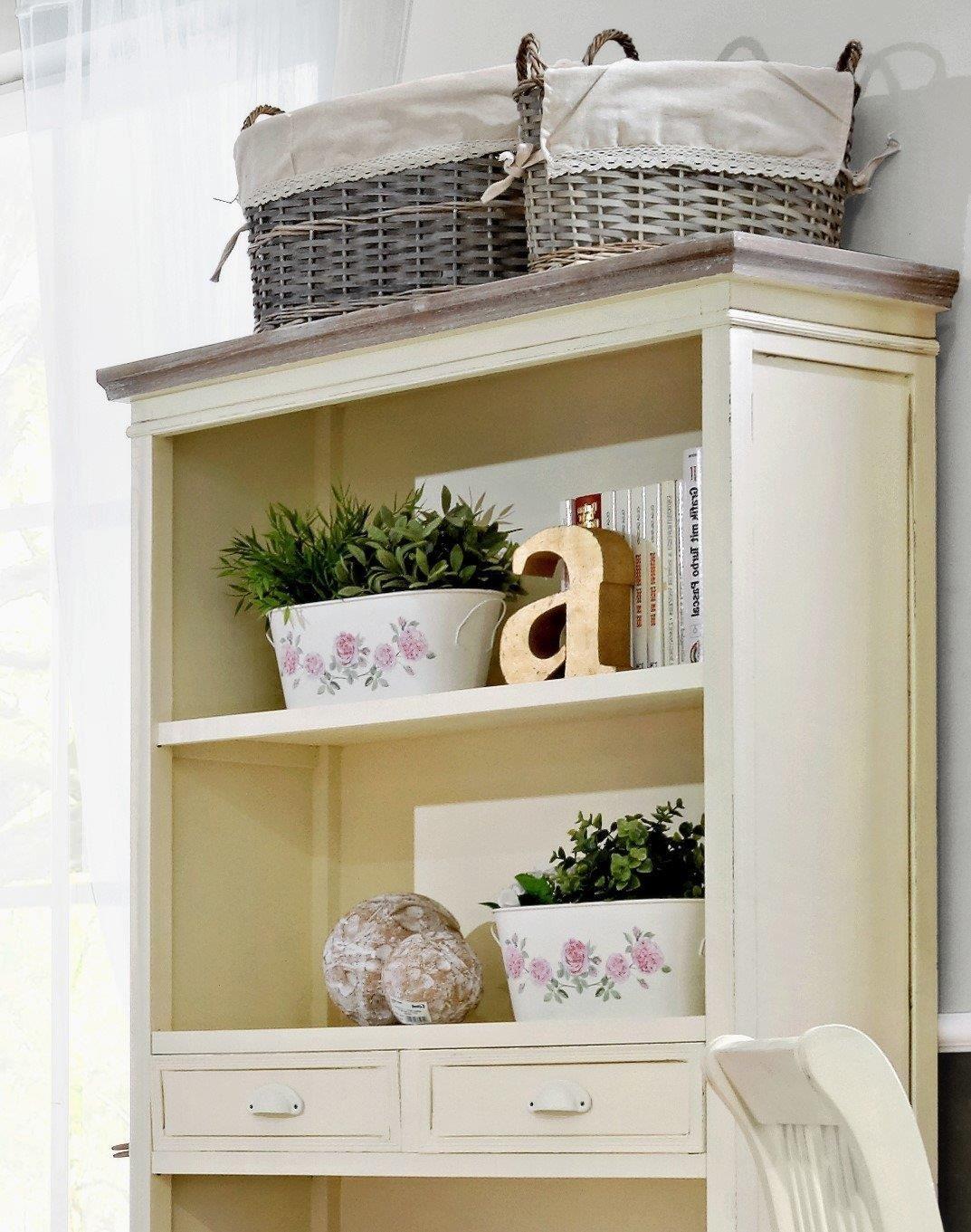 Biblioteca Provensala Crem cu Coroana Maro Patinata Livin Hill