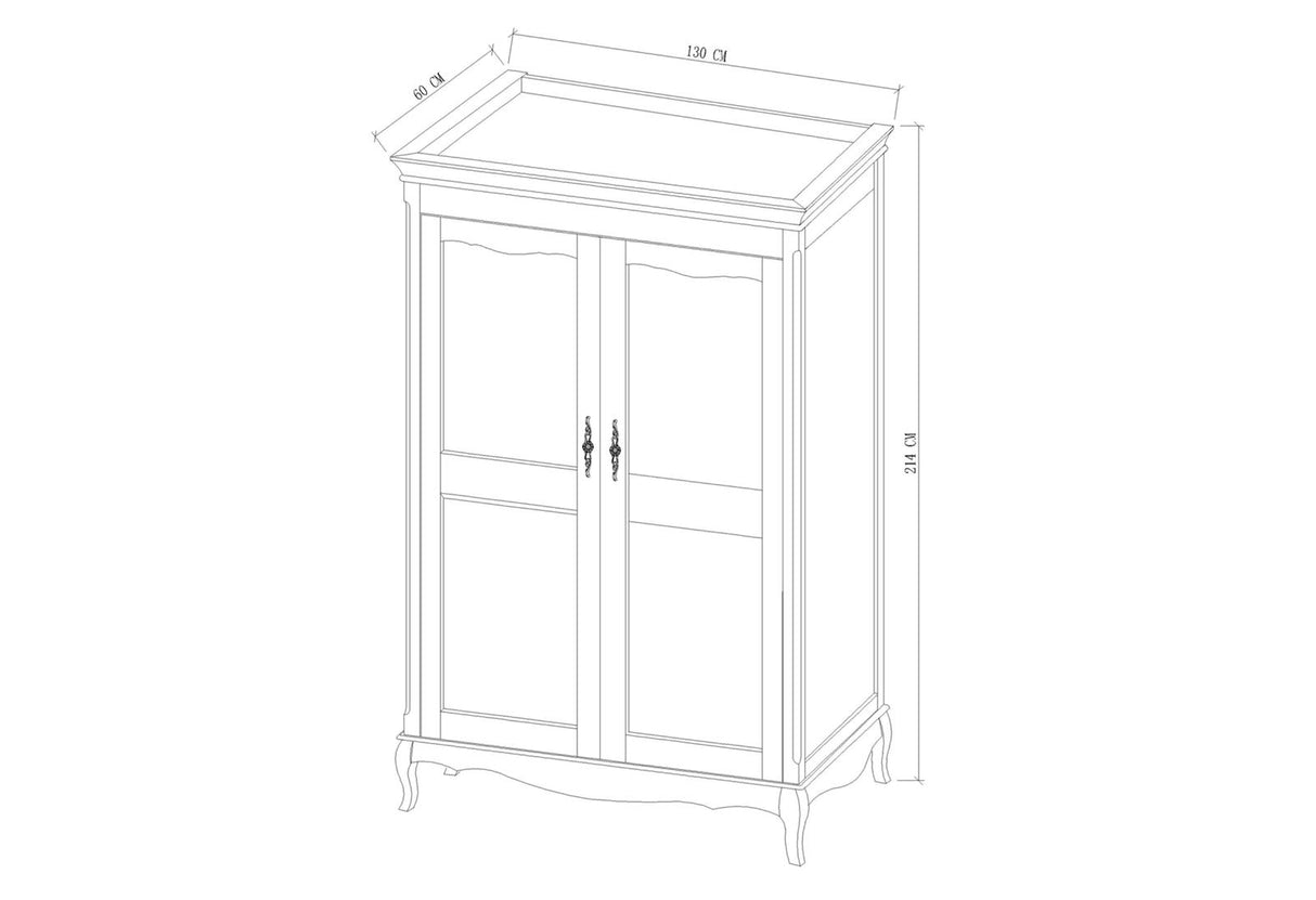 Dulap Alb Antic cu Picioare Sculptate si Manere Decorative Livin Hill