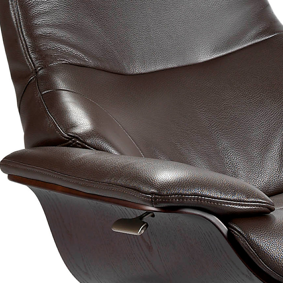 Fotoliu Pivotant Tapitat in Piele Maro Ciocolata Angel Cerda