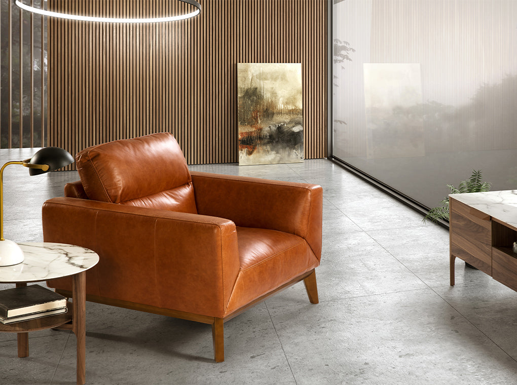 Fotoliu Tapitat din Piele de Bivol Angel Cerda