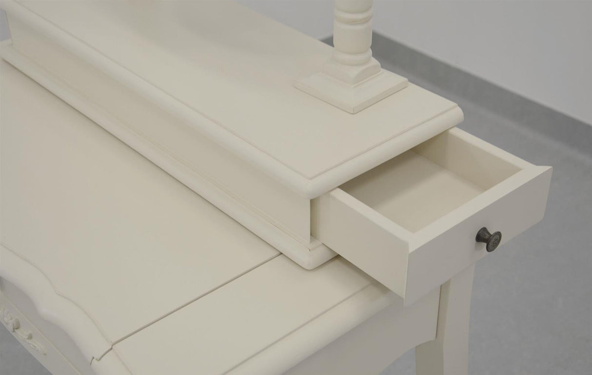 Masa de machiaj cu oglinda stil Provence alb antic Livin Hill