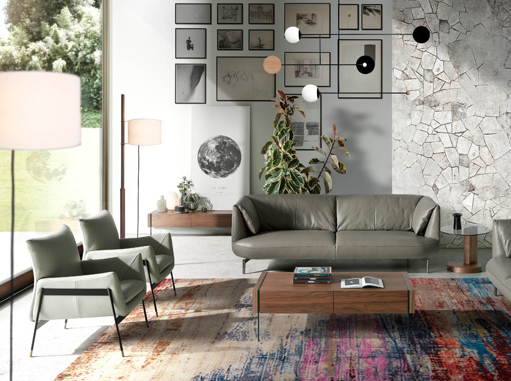 Fotoliu tapitat cu piele de vaca gri Angel Cerda