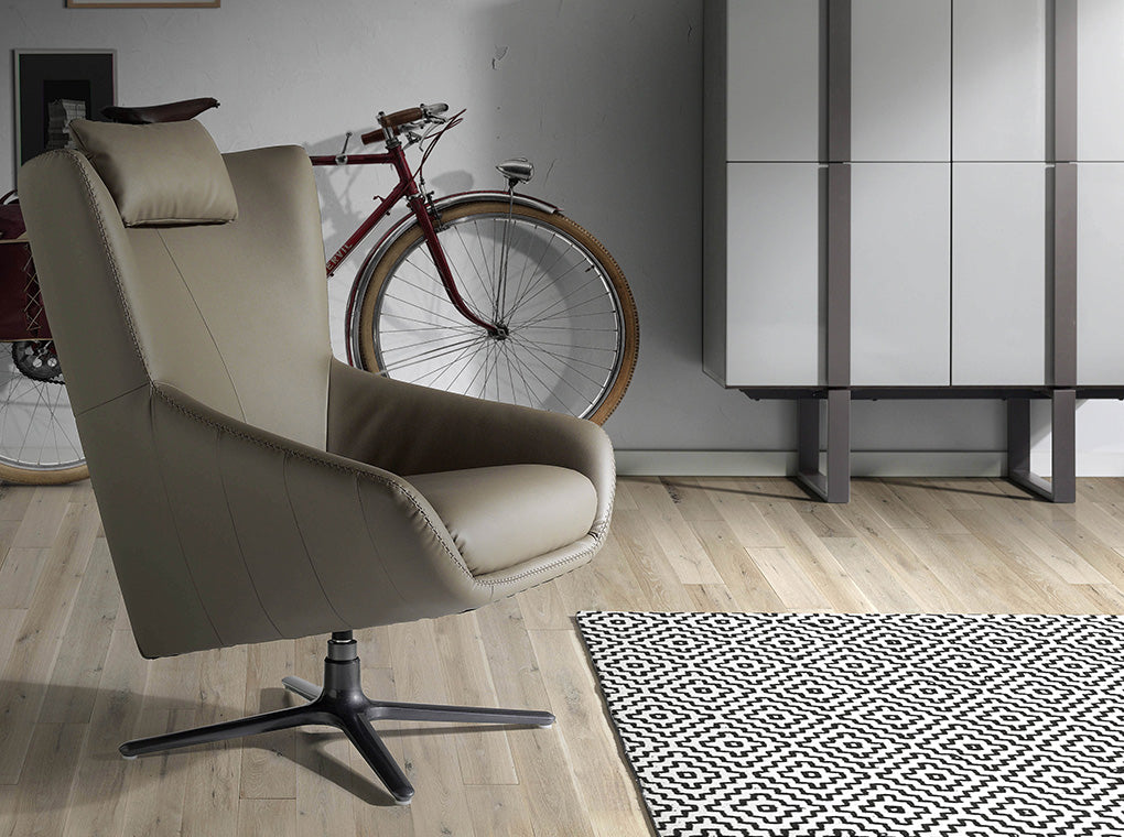 Fotoliu Pivotant din Piele Ecologica cu Perna Angel Cerda