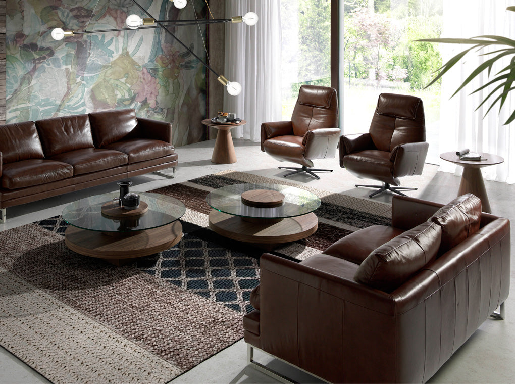 Fotoliu Pivotant din Piele cu Mecanisme de Relaxare Angel Cerda