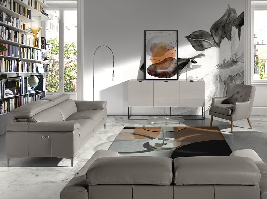 Fotoliu Chester din Piele Gri Inchis cu Structura din Lemn de Nuc Angel Cerda