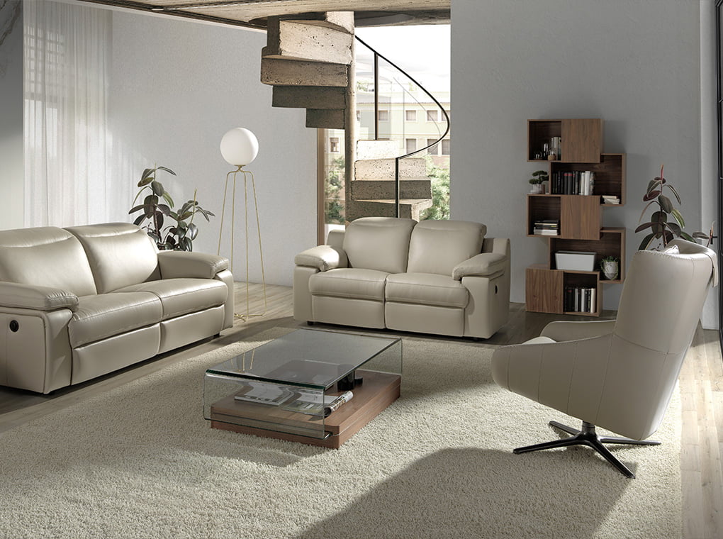 Fotoliu Pivotant din Piele cu Perna Detasabila Angel Cerda