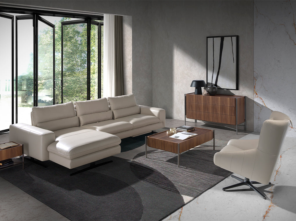 Fotoliu Pivotant din Piele cu Perna Detasabila Angel Cerda