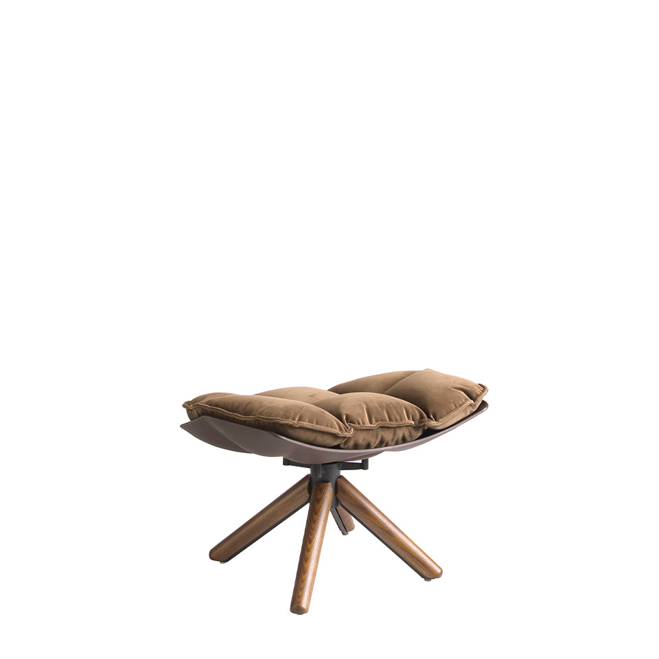 Taburet din Catifea Maro cu Picioare din Lemn de Nuc Angel Cerda