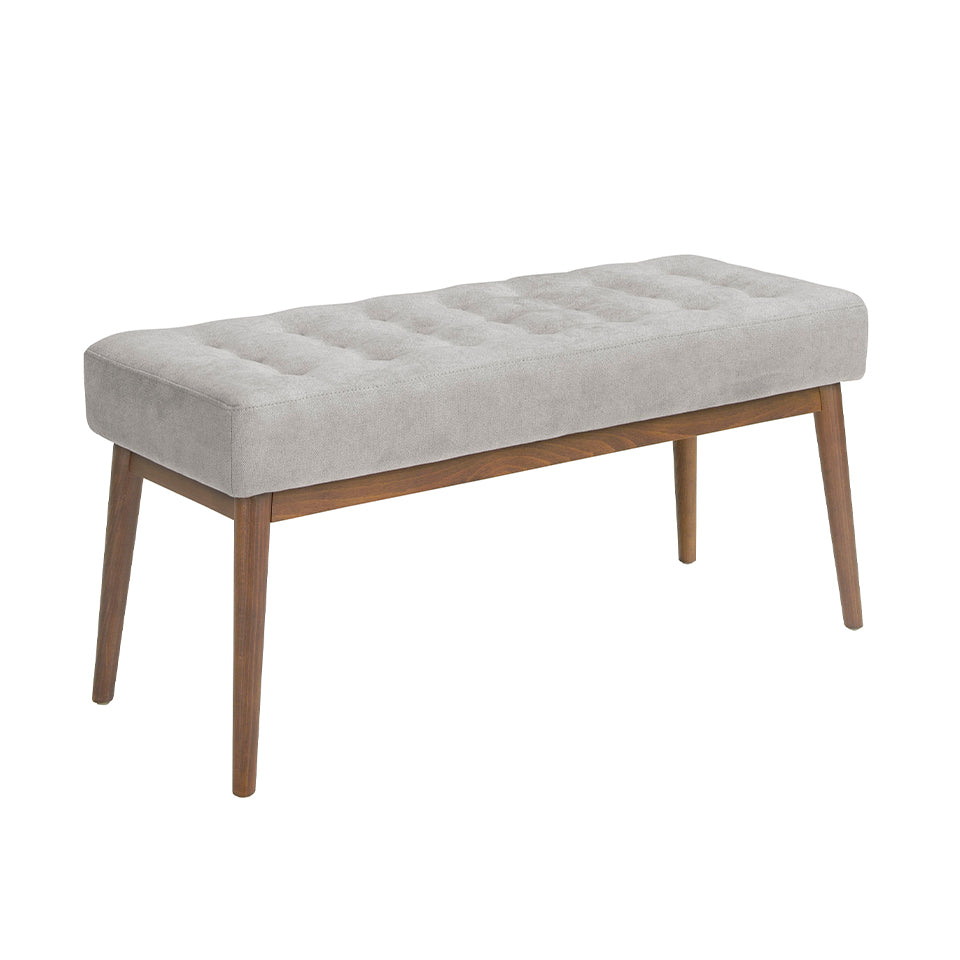 Banchetă tapițată gri închis cu picioare din lemn nuc – design modern și versatilitate 5107 Angel Cerda