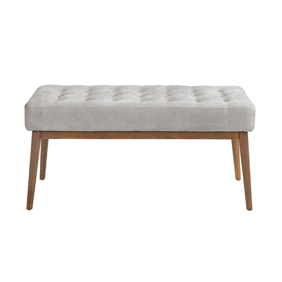 Banchetă tapițată gri închis cu picioare din lemn nuc – design modern și versatilitate 5107 Angel Cerda