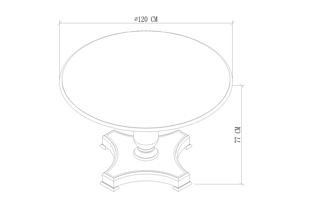 Masa Dining Alb-Antic cu Picior Stil Provence Livin Hill