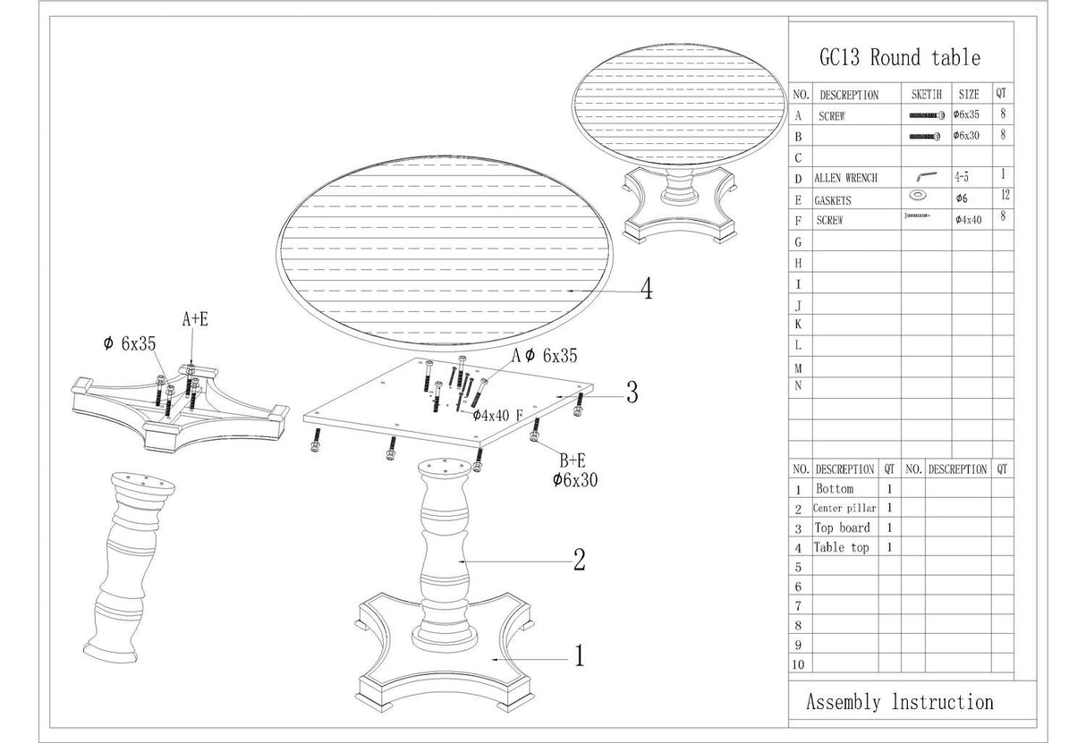 Masa Dining Alb-Antic cu Picior Stil Provence Livin Hill