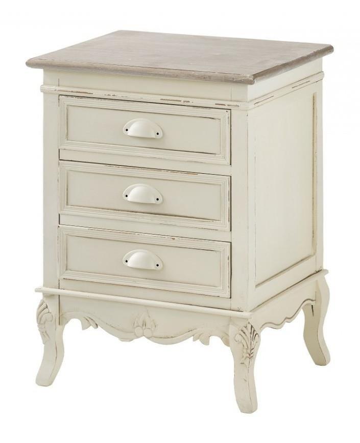 Noptiera Provensala Crem cu Manere Tip Scoica Livin Hill